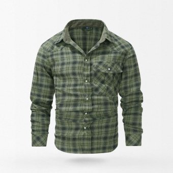 Camisa militar de franela con bolsillo