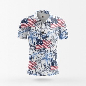 Camiseta hawaiana USA Flag
