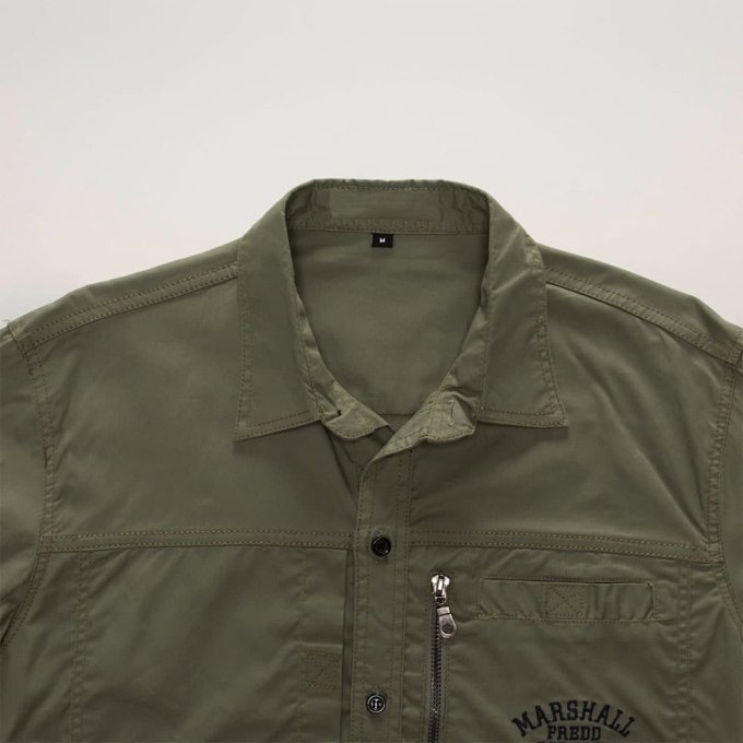 Camisa militar vintage abotonada - Imagen 2