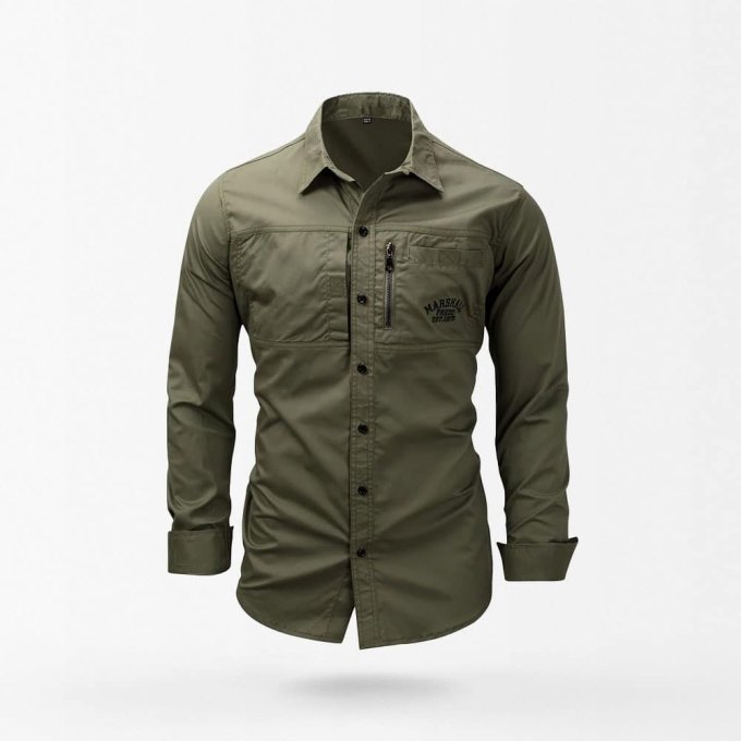 Camisa militar vintage abotonada
