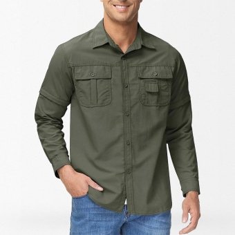 Camisa táctica abotonada con protección UV