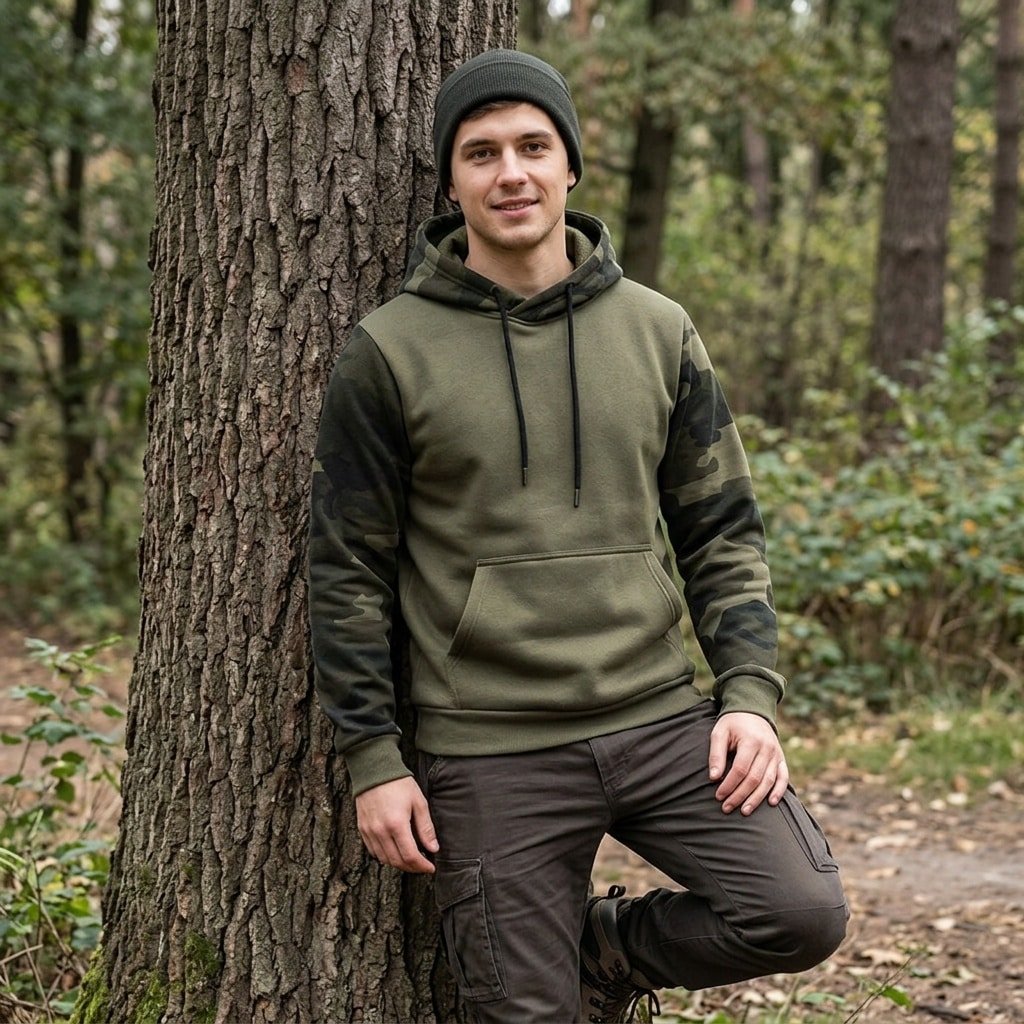 Army green camo hoodie