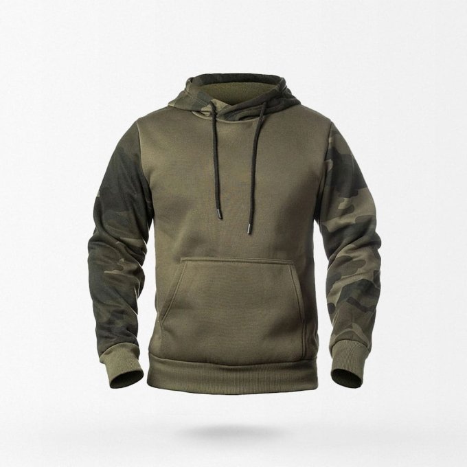 Sudadera con capucha camuflaje verde militar
