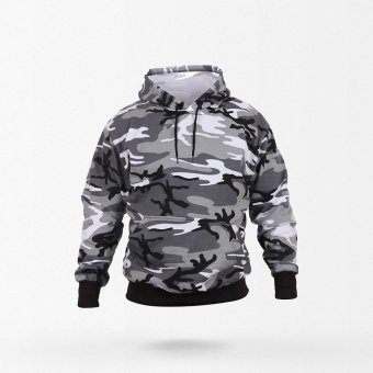 Sudadera con capucha camuflaje blanco y negro