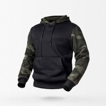 Sudadera con capucha camuflaje negro
