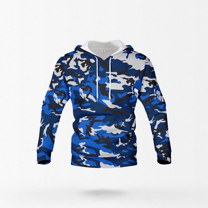 Sudadera con capucha camuflaje azul