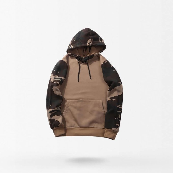 Sudadera táctica con capucha camuflaje caqui - Imagen 2