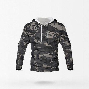 Sudadera con capucha camuflaje gris oscuro