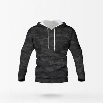 Sudadera táctica con capucha camuflaje digital negro