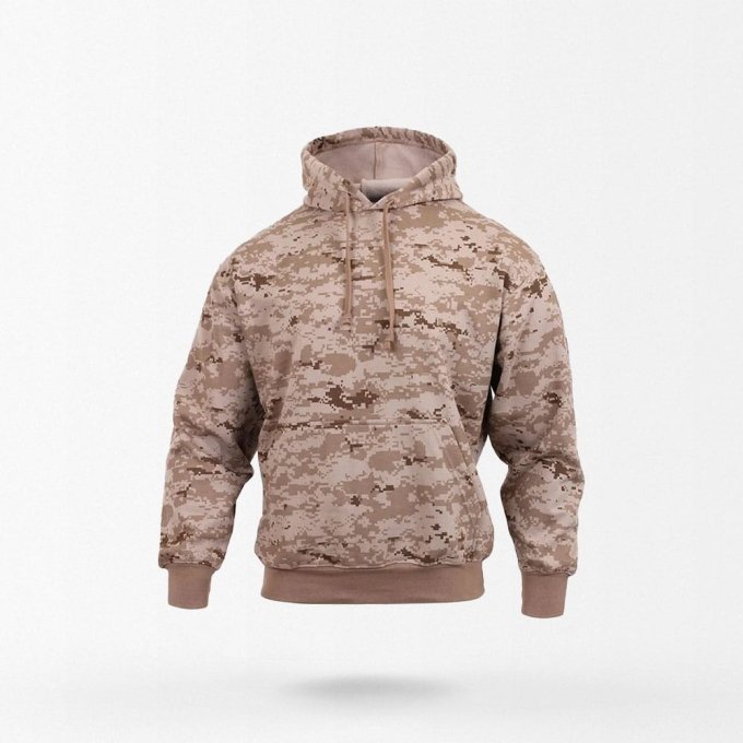 Sudadera con capucha camuflaje digital desértico