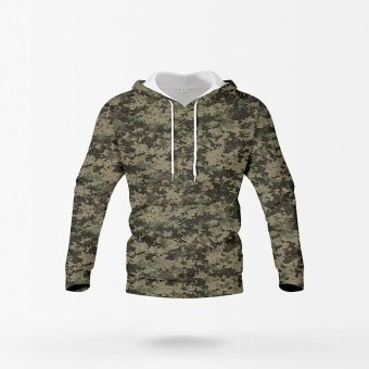 Sudadera con capucha camuflaje digital verde
