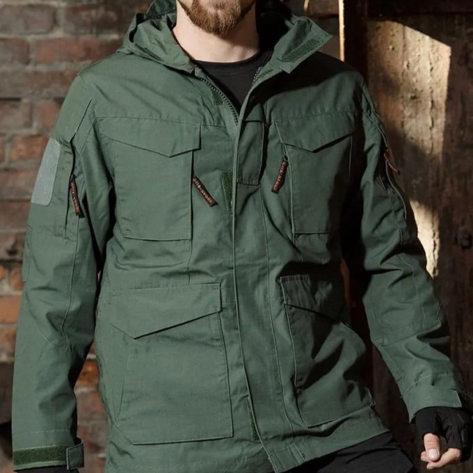 Chaqueta militar M-65 verde oliva - Imagen 2