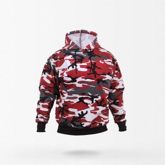 Sudadera con capucha camuflaje rojo
