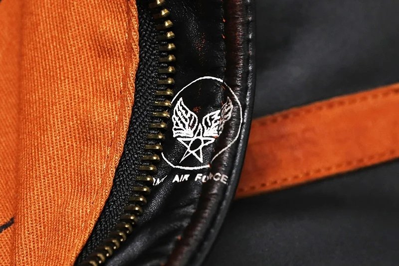 Flight jacket A2 Air Force Patch forro naranja - Imagen 9