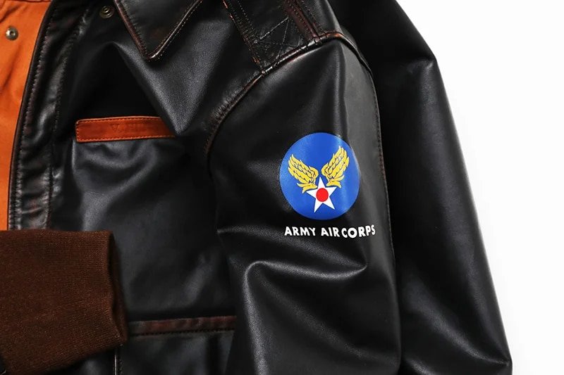 Flight jacket A2 Air Force Patch forro naranja - Imagen 8