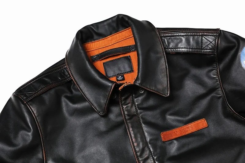 Flight jacket A2 Air Force Patch forro naranja - Imagen 16