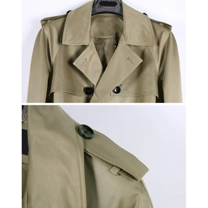 Gabardina militar con cinturón - Imagen 5