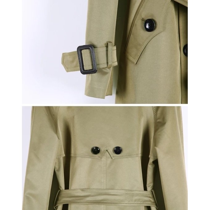Gabardina militar con cinturón - Imagen 4
