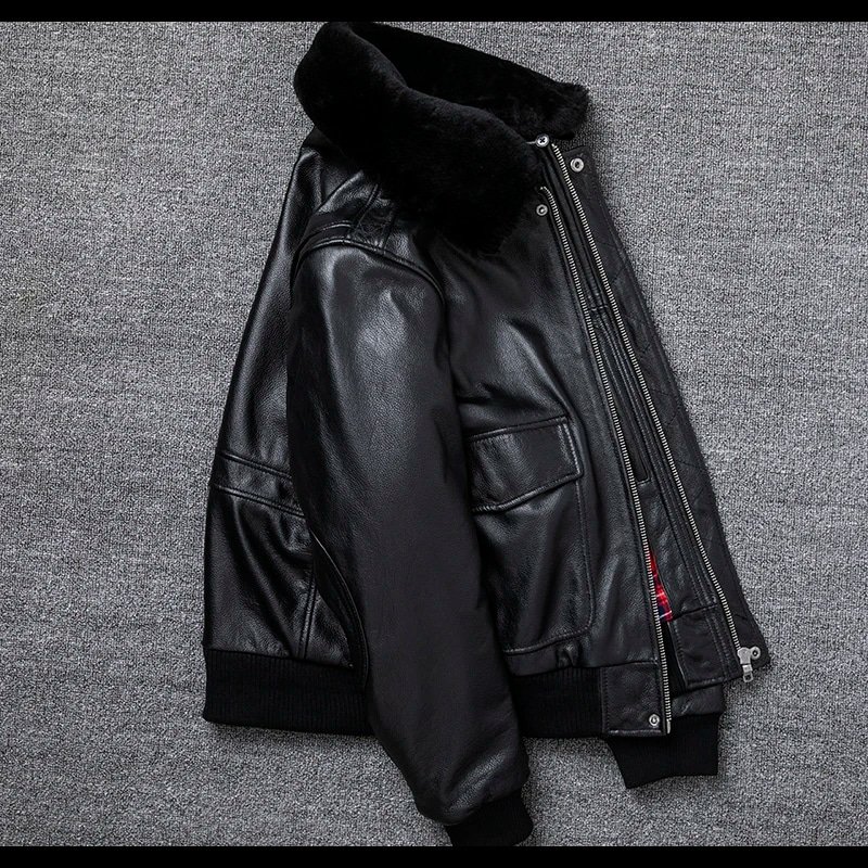 Flight jacket B3 with fur collar Black