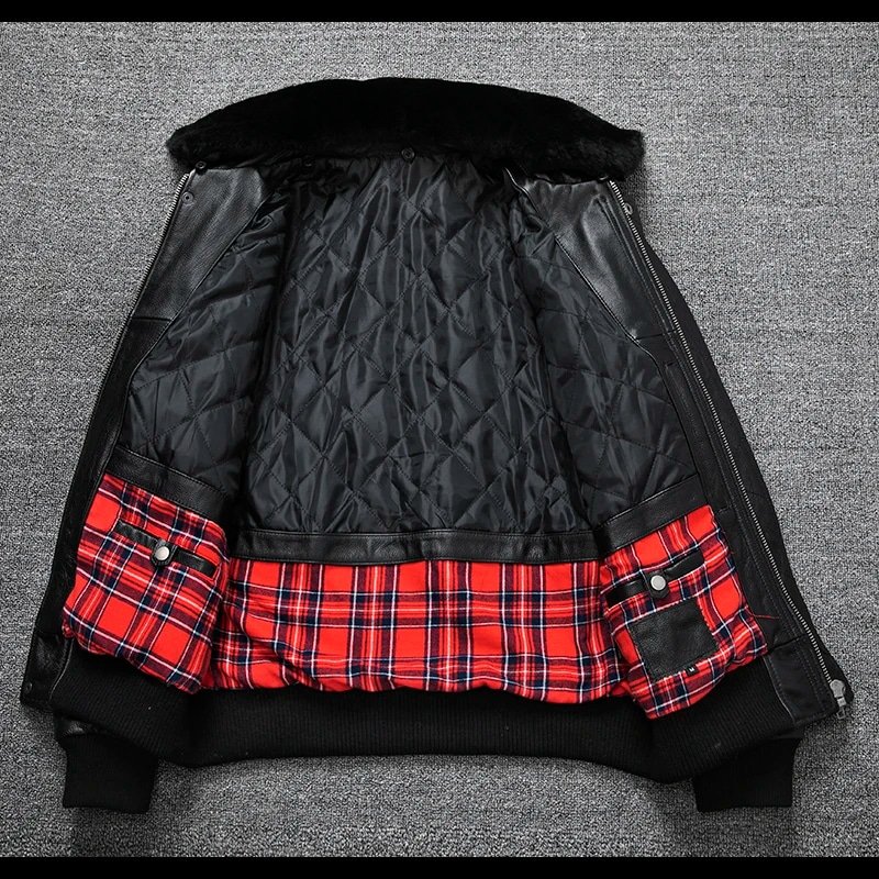 Flight jacket B3 with fur collar Black