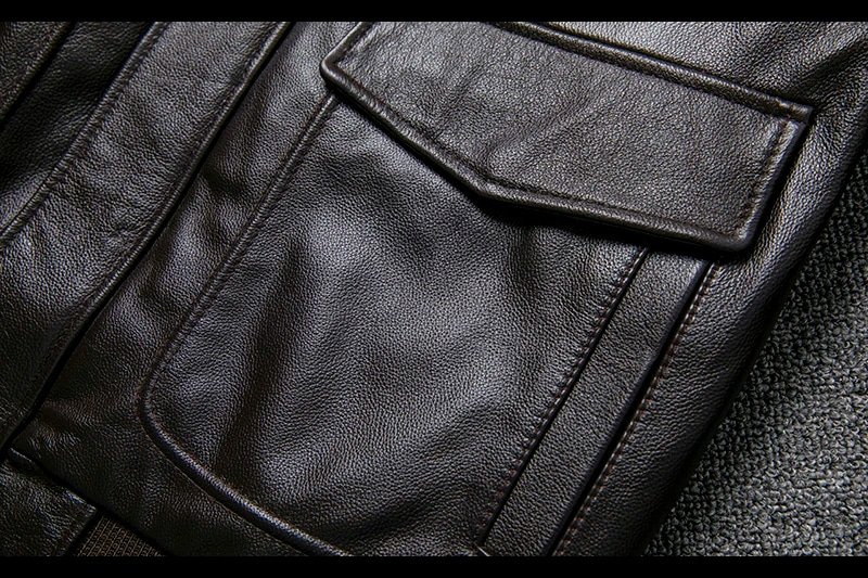 Brown B-3 Leather Bomber Jacket with Fur Collar