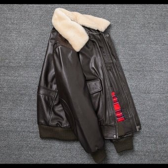 Flight jacket B3 with fur collar Brown