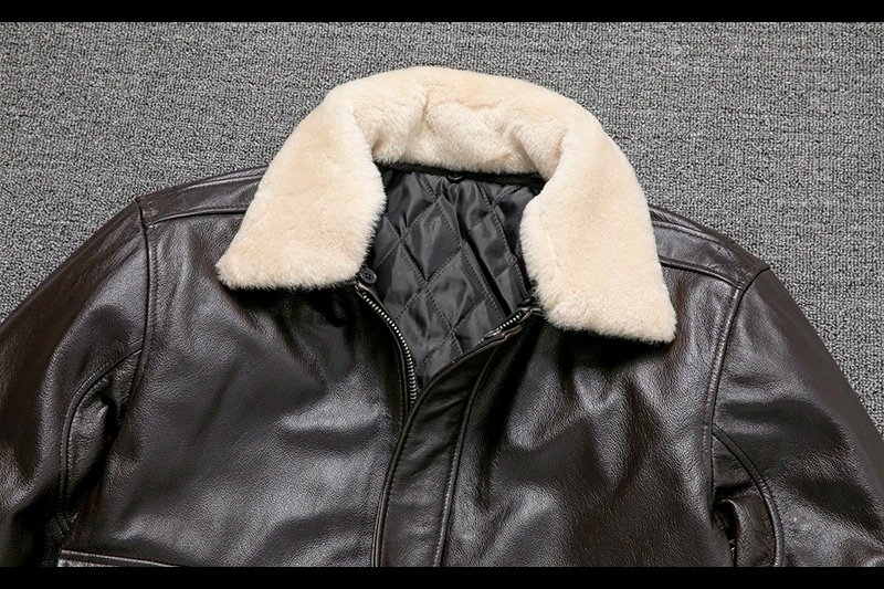 Flight jacket B3 with fur collar Brown