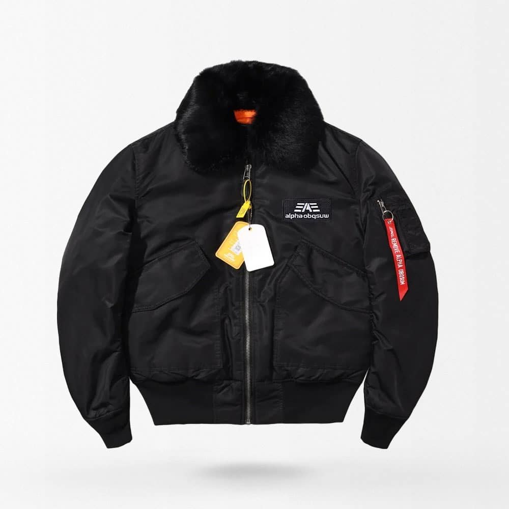 Chaqueta bomber de vuelo militar 45P negra