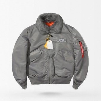 Chaqueta bomber de vuelo militar 45P gris