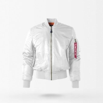 Chaqueta de vuelo táctica militar MA-1 blanca