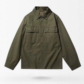 Camisa táctica verde oliva con bolsillos en el pecho