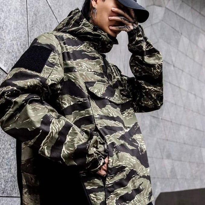 Anorak cortavientos táctico camuflaje Tiger Stripe - Imagen 3
