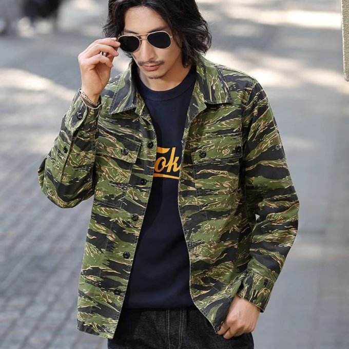 Camisa de botones con camuflaje Tiger Stripe - Imagen 2