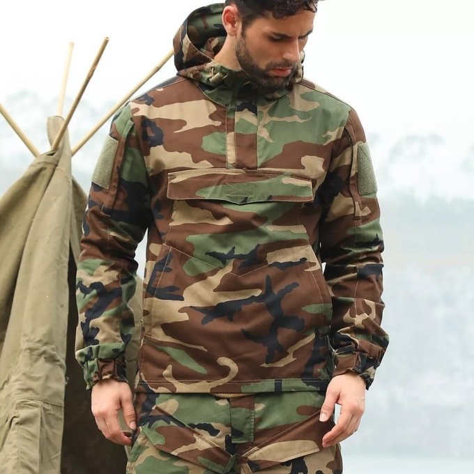 Anorak rompevientos camuflaje Woodland M81 - Imagen 4