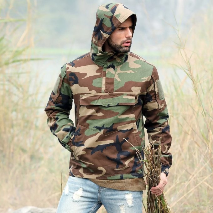 Anorak rompevientos camuflaje Woodland M81 - Imagen 5