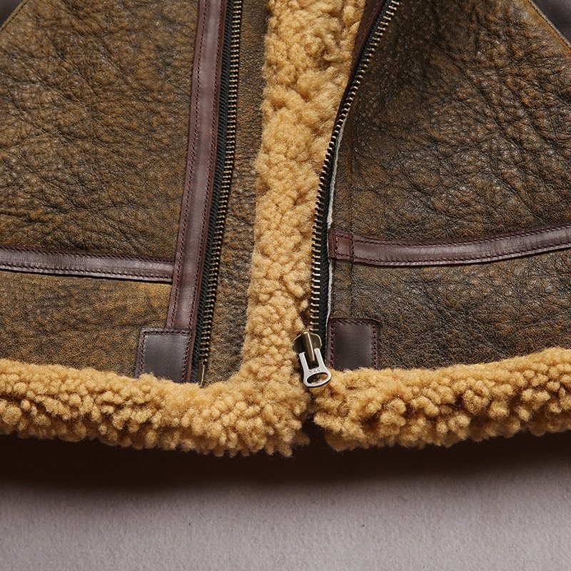 Chaqueta bomber militar B-3 de piel de oveja - Imagen 6