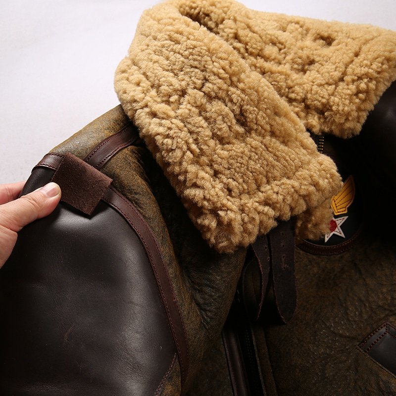 Chaqueta bomber militar B-3 de piel de oveja - Imagen 11