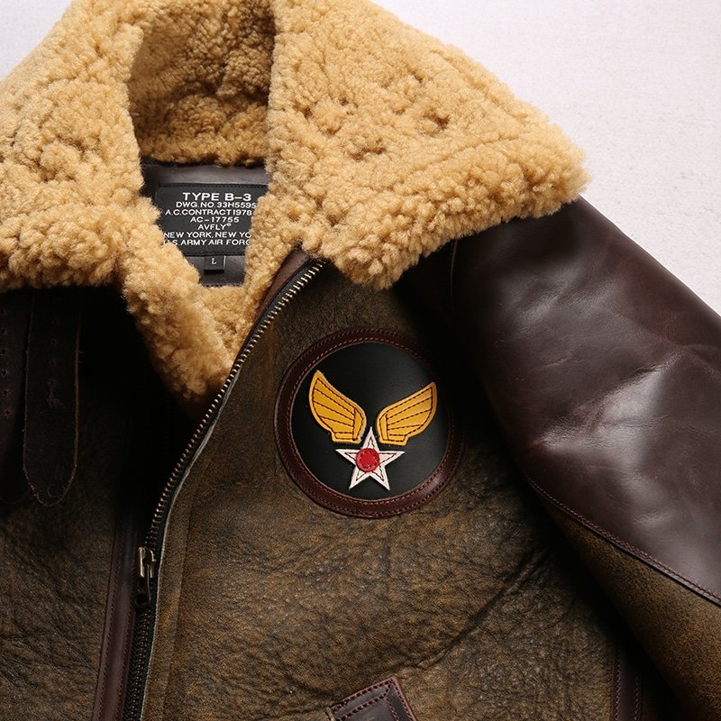 Chaqueta bomber militar B-3 de piel de oveja - Imagen 10
