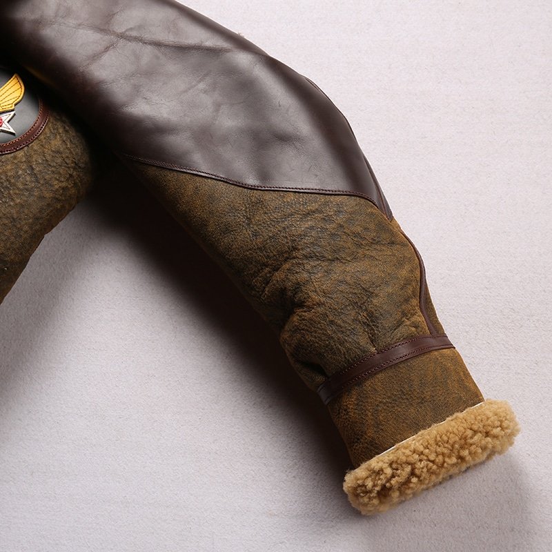 Chaqueta bomber militar B-3 de piel de oveja - Imagen 8