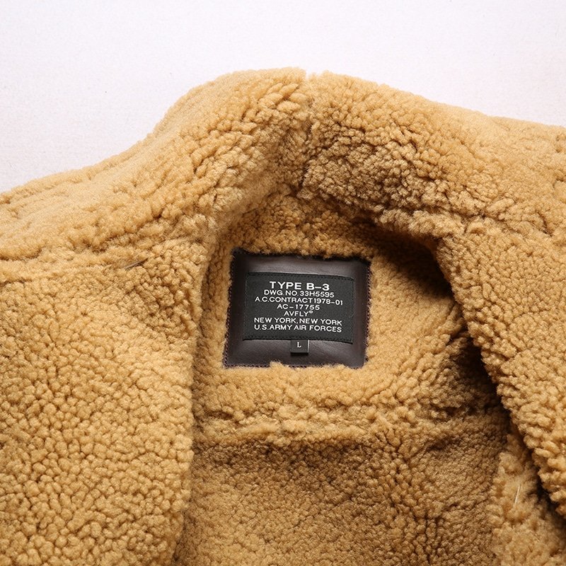Chaqueta bomber militar B-3 de piel de oveja - Imagen 7