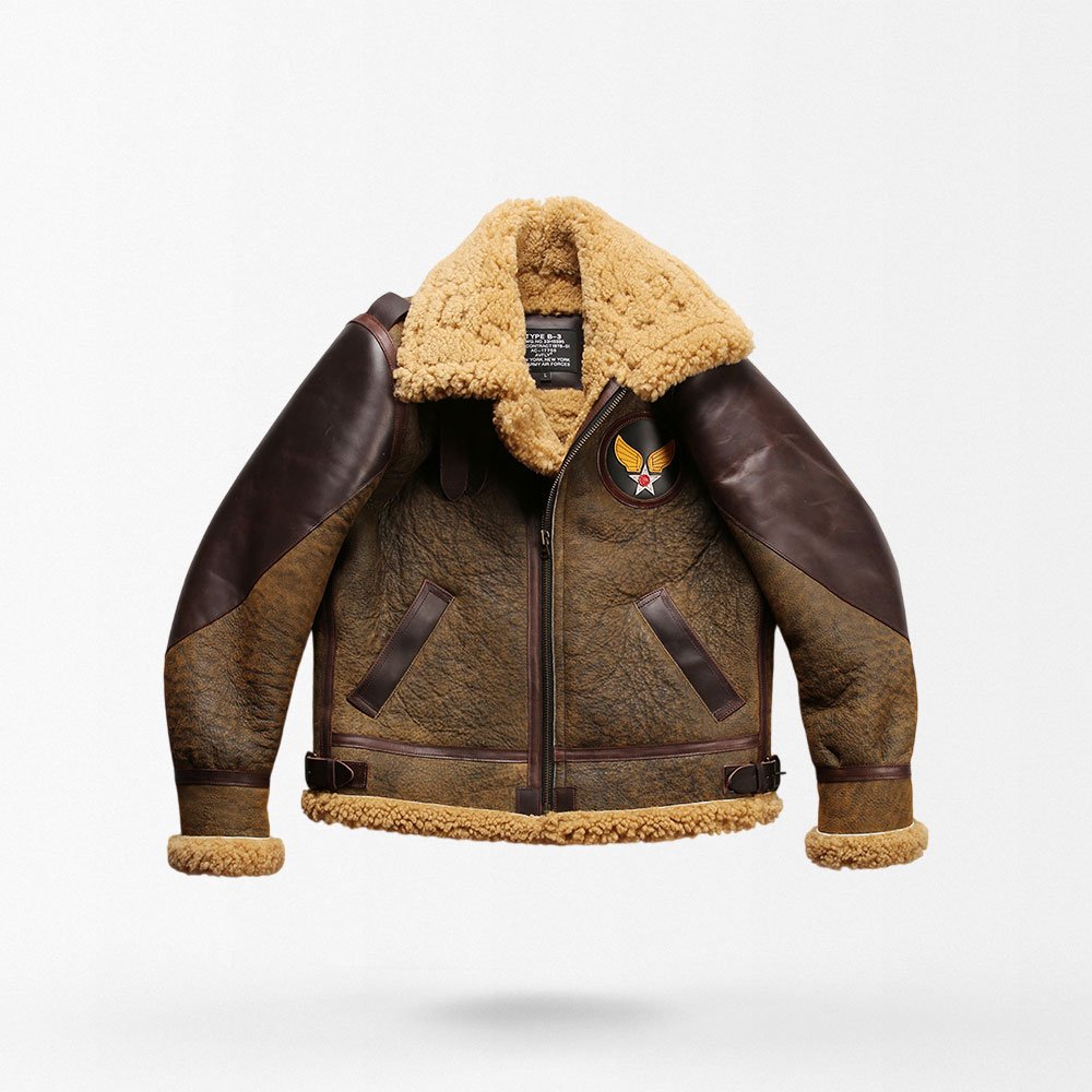 Chaqueta bomber militar B-3 de piel de oveja