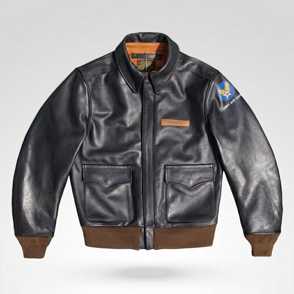 Flight jacket A2 Air Force Patch forro naranja