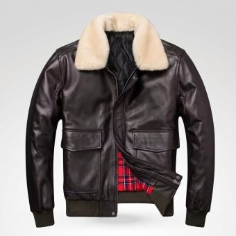 Flight jacket B3 con cuello de piel Marrón