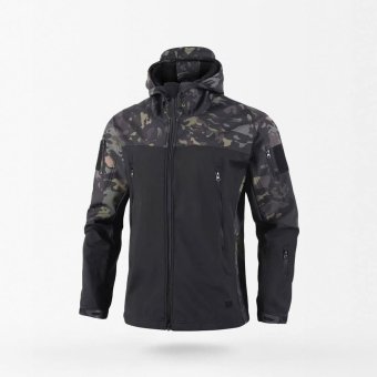 Chaqueta softshell táctica camuflaje con capucha