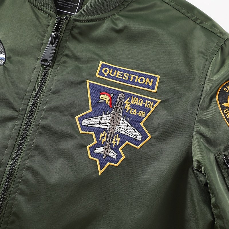 Chaqueta de vuelo MA-1 con parches bordados de la Fuerza Aérea y Marines - Imagen 2