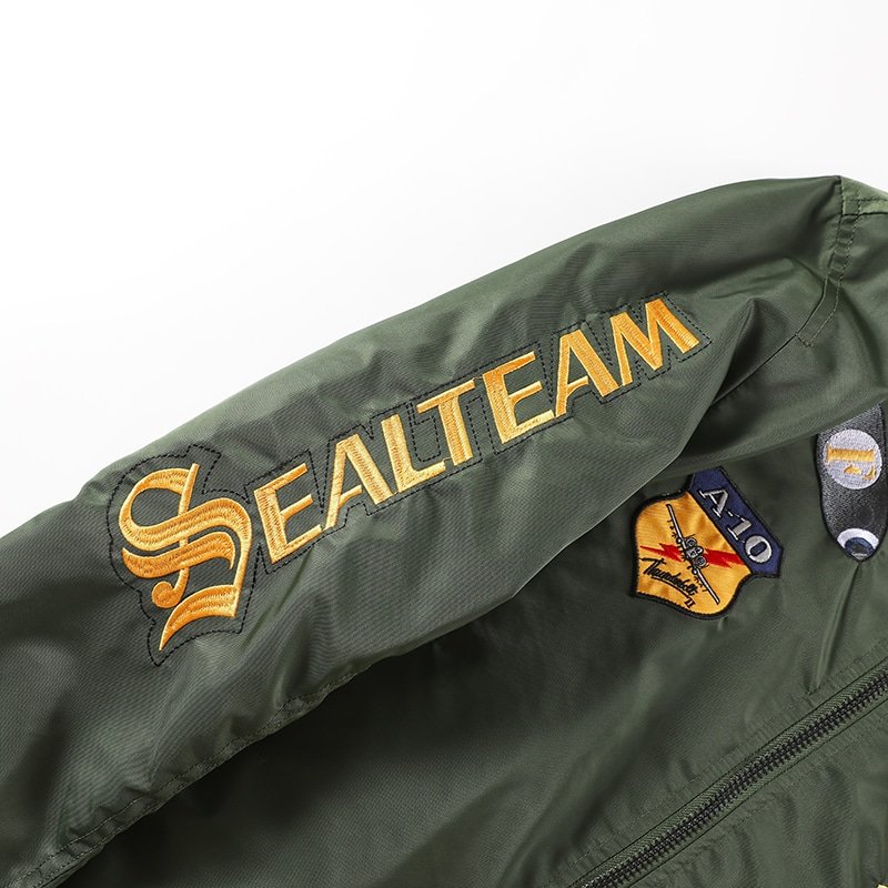 Chaqueta de vuelo MA-1 con parches bordados de la Fuerza Aérea y Marines - Imagen 4