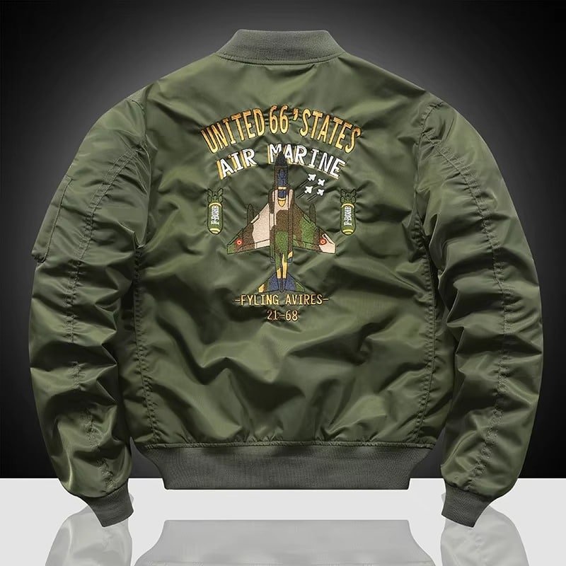 Chaqueta de vuelo MA-1 con parches bordados de la Fuerza Aérea y Marines - Imagen 3