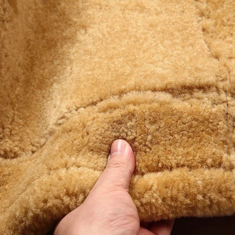 Chaqueta bomber militar B3 de cuero con forro de piel para hombre - Imagen 11