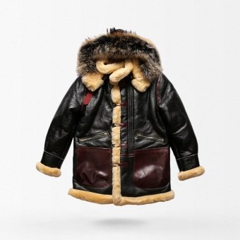 Chaqueta aviador B3 de piel con forro de borrego para hombre