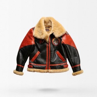 Chaqueta aviador B3 de piel con forro de borrego para hombre